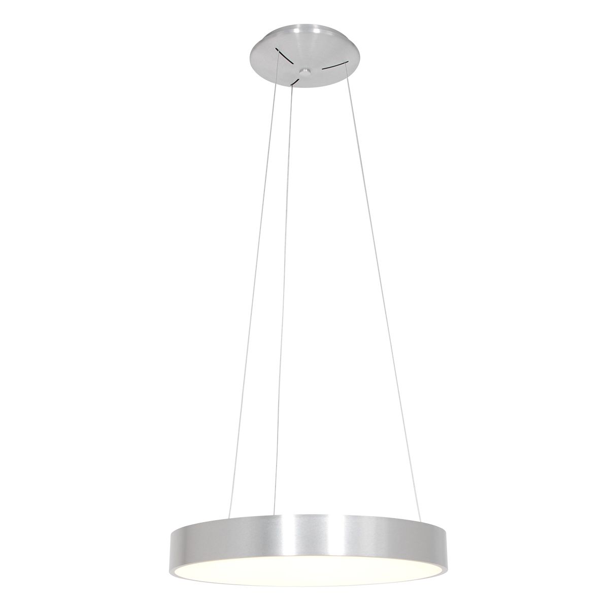 Anillo Loftlampe Med En Ring Af Metal Og Glas    Slags Finish Metal Sølv
