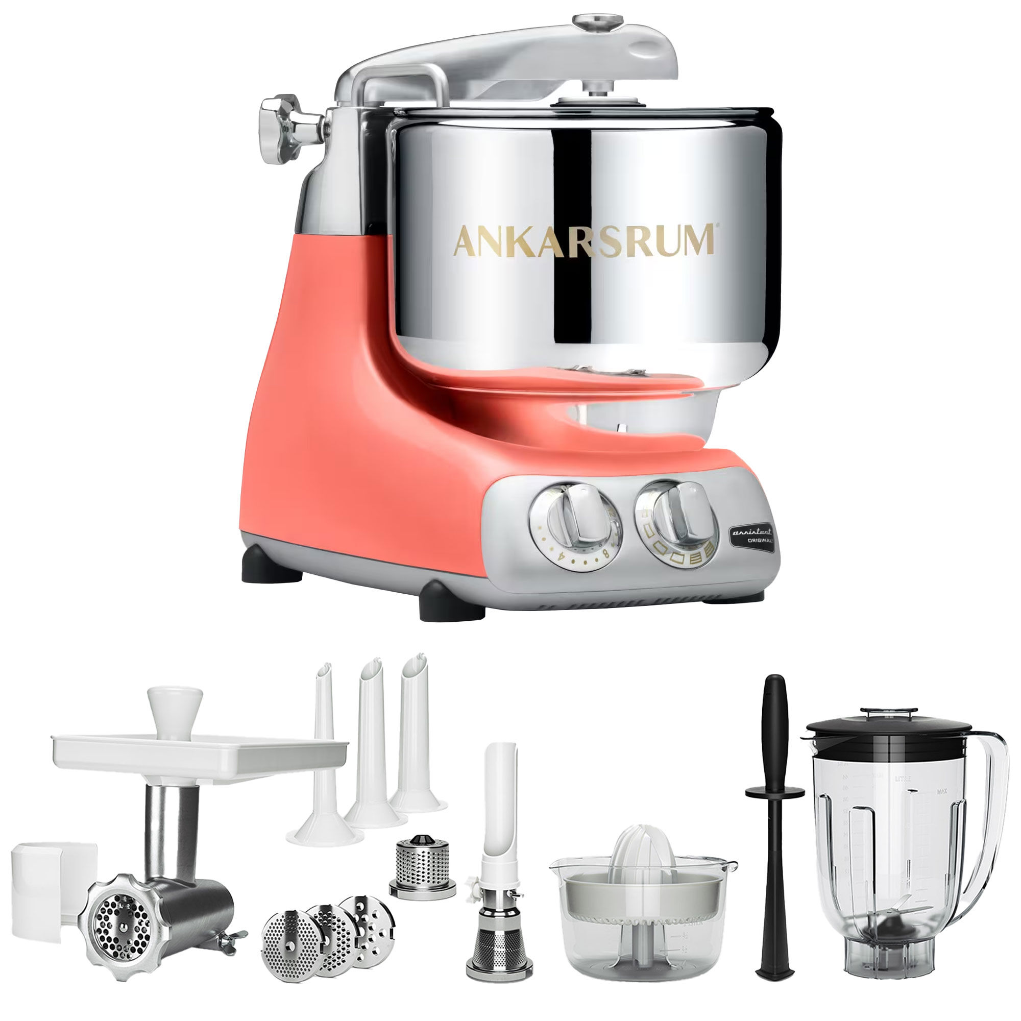 Ankarsrum Assistent Original Akm6230 Coral Crush   Deluxe Tilbehørspakke