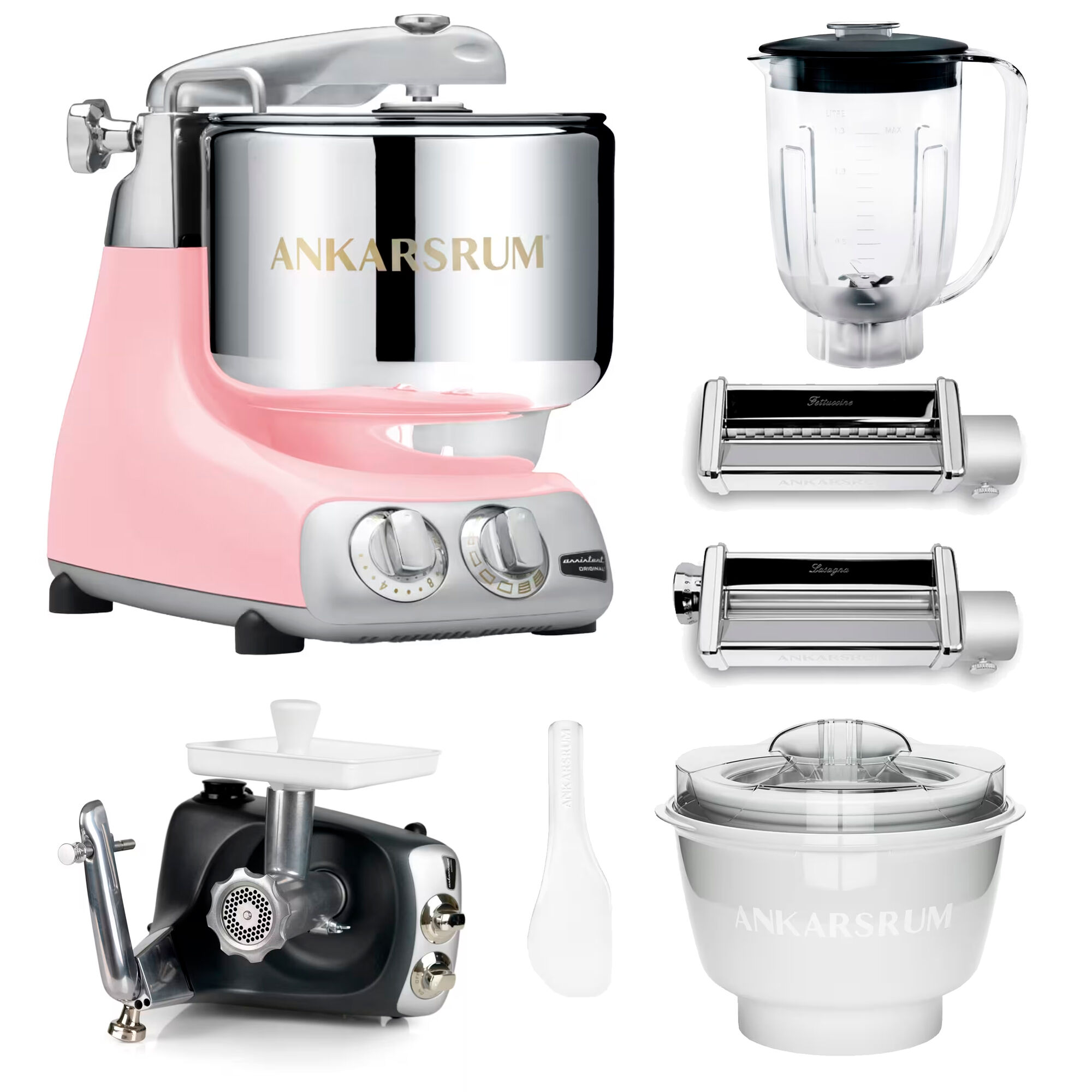 Ankarsrum Assistent Original Køkkenmaskine Med Middagspakke  Cloudy Pink