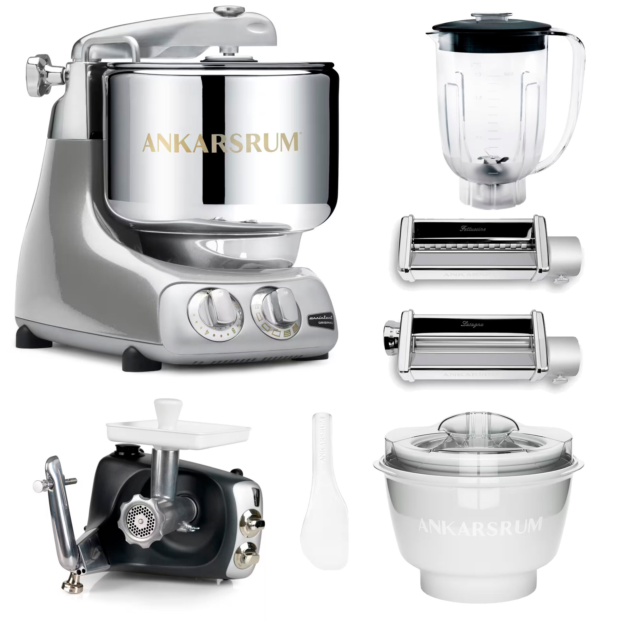 Ankarsrum Assistent Original Køkkenmaskine Med Middagspakke  Jubilee Silver