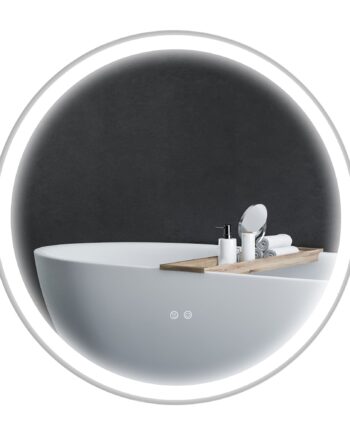 Badeværelsesspejl  Rundt Spejl  Led-lys  Touchfunktion  Dugfri  60   60 Cm