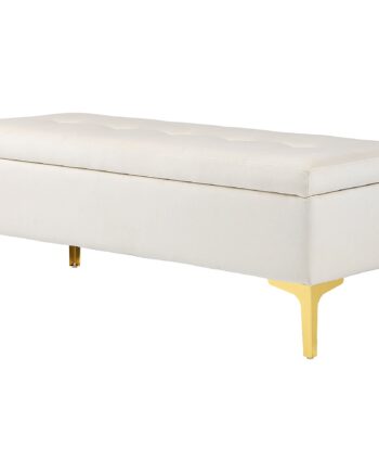 Bænk Med Opbevaringsplads  Lasteevne Op Til 120 Kg  120   44   44   Cm  Beige