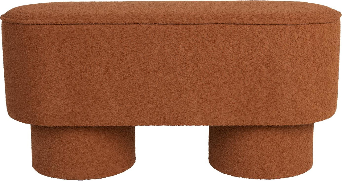 Bænk Studio White Marcos Rødbrun Siddebænk Polyesterstof Til Spisestue Kompakt Design 93x35x44 Cm