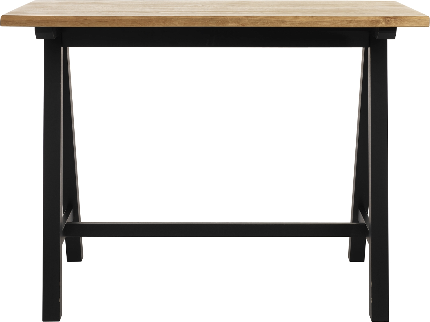 Barbord Nordique Design Oliveto H105 B71 L140 Cm Massiv Vildeg Cm Plade Sort Metal Bølgede Kanter