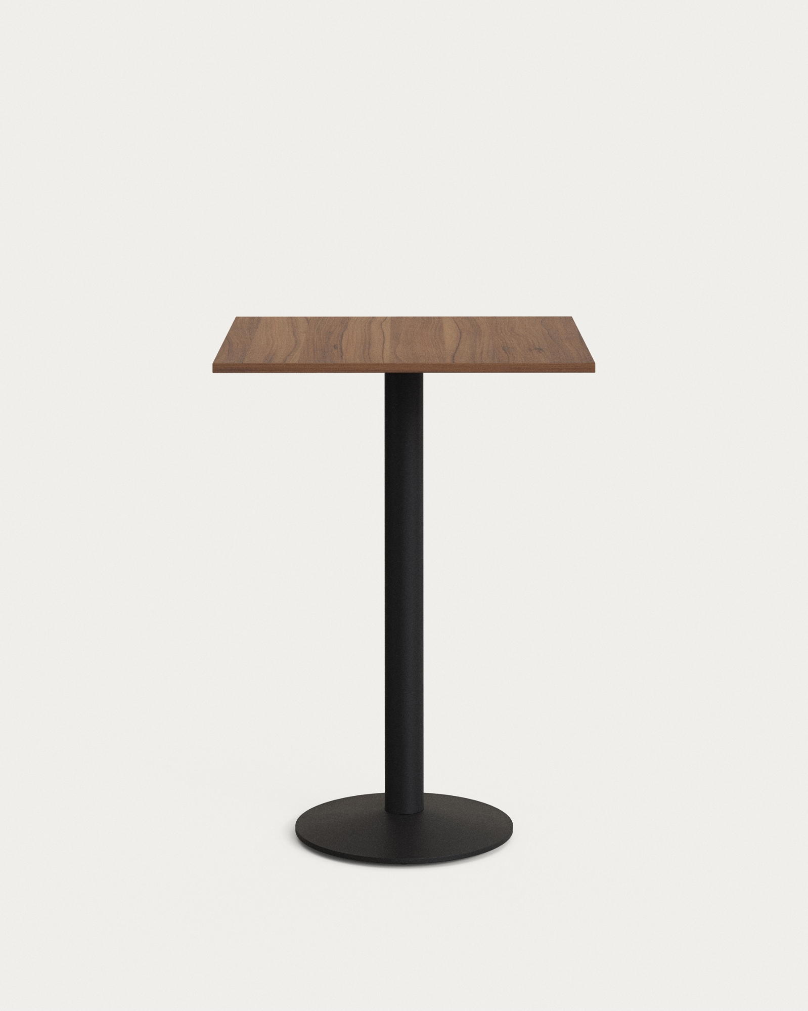 Barbord Ståbord Kave Home Tiaret ø60 H98 Cm Mørk Natur Stål Melamin