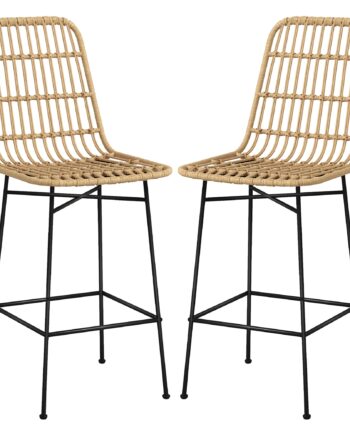 Barstol  Boho-stil  Pe-rattan  45   53     105 Cm  Natur   Sort