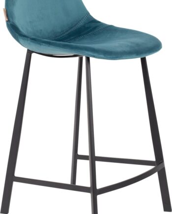 Barstol Dutchbone Franky Blå Polstret Polyester Stålramme 91x45x52 Cm