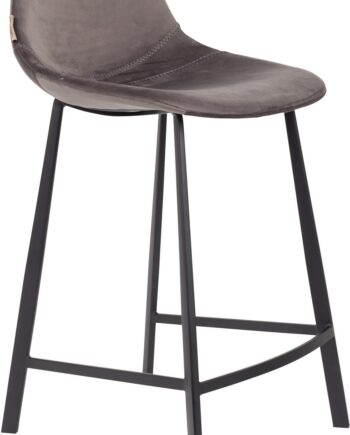 Barstol Dutchbone Franky Mørkegrå Polstret Polyester Med Sort Stålbase H91xb45xd52 Cm