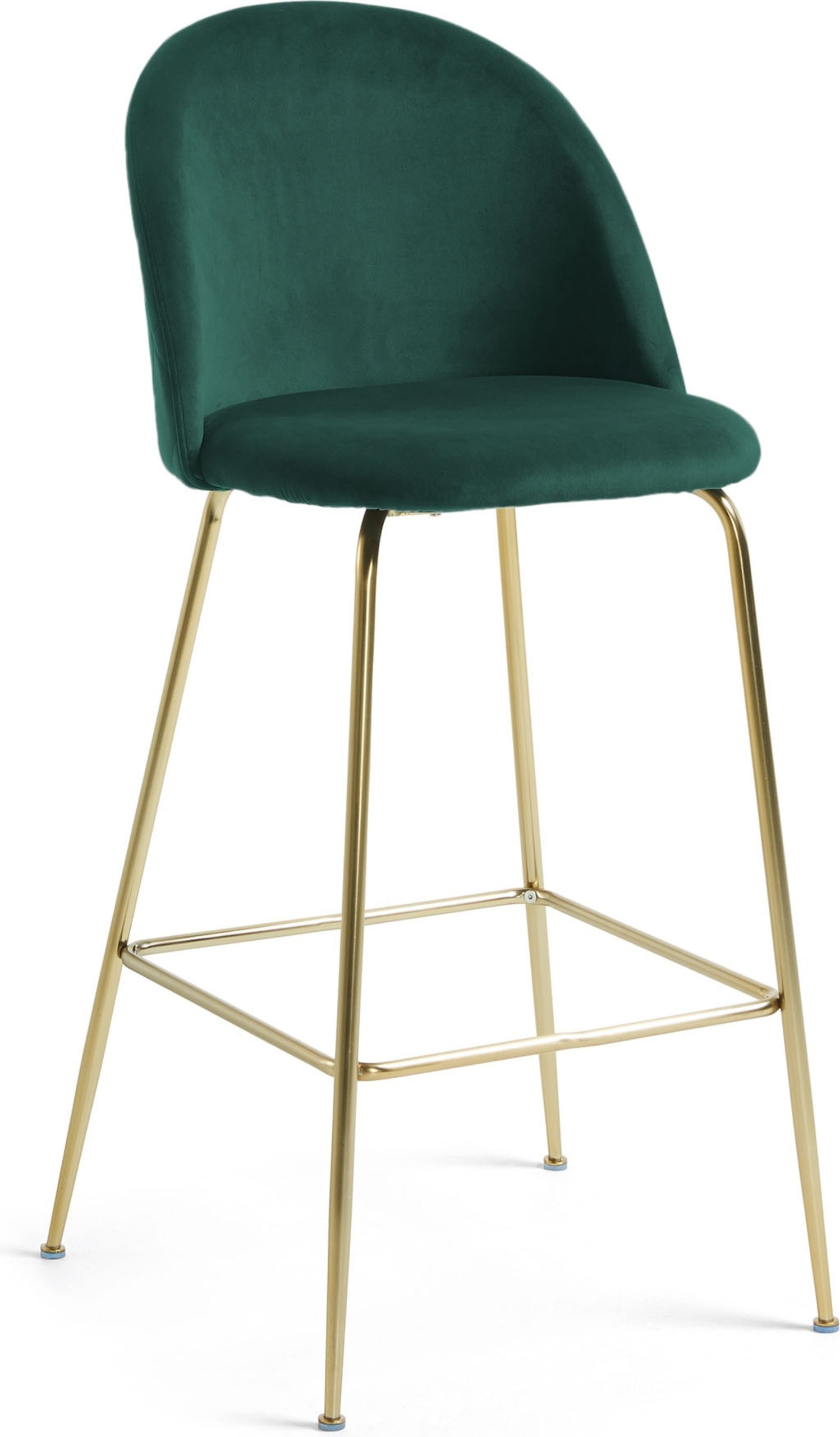 Barstol Kave Home Ivonne Blødt Grønt Stof Med Gulddetaljer Vintage Nordisk Design