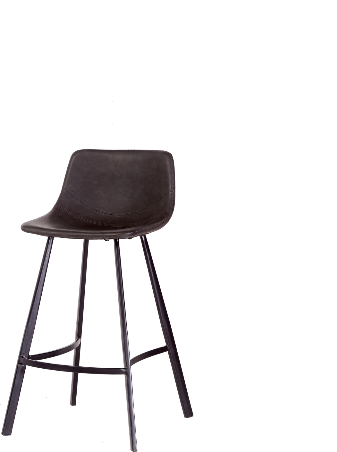 Barstol Nordique Design Yukon   Grå Vintage Pu Kunstlæder  Sorte Metalben  H90ã B43   Cm