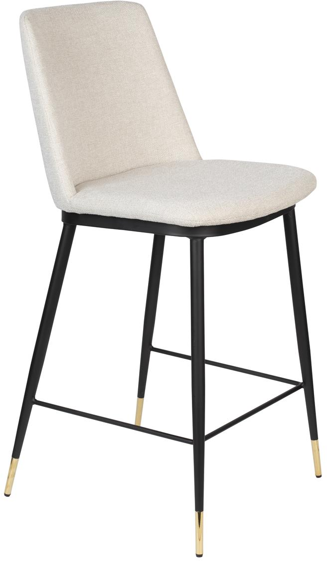 Barstol Studio White Lionel Lysgrå Stof Polstret Stålramme H95 Cm