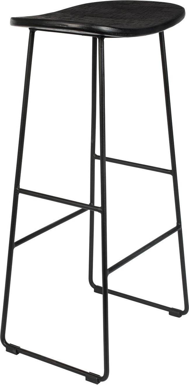 Barstol Studio White Tangle Antracit Teak Stål H80 B40 D30 Cm