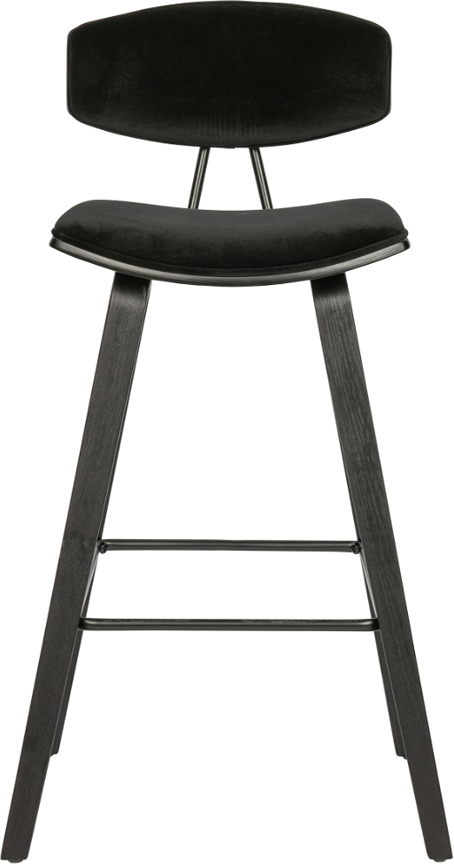 Barstol Woood Exclusive Senn Sort Fløjl Krydsfiner H91xb42xl48 Cm