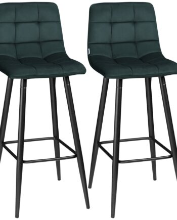 Barstolsæt Med    Moderne Design  Blødt Sæde  Stålstel  42   47   105 Cm  Grøn