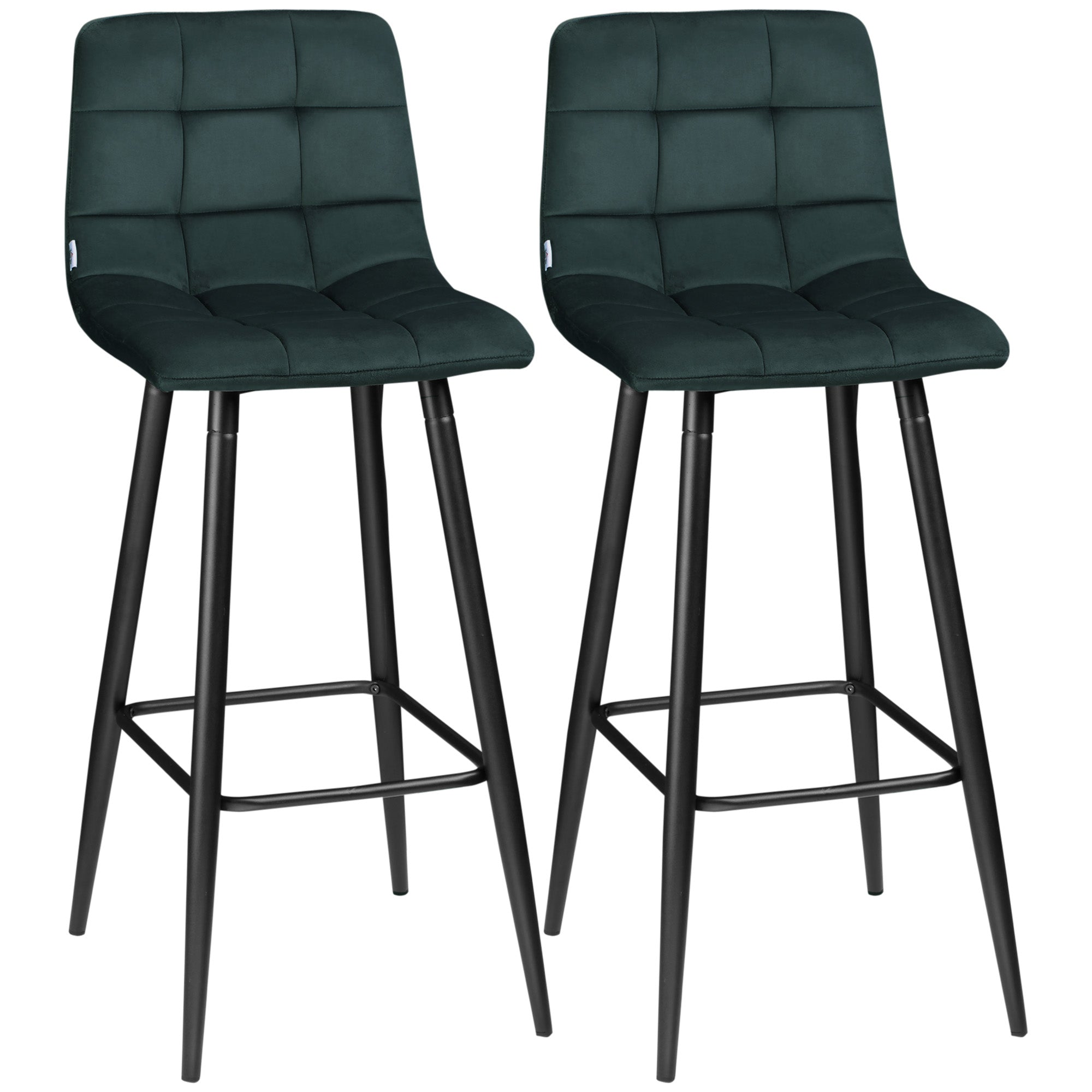 Barstolsæt Med Moderne Design Blødt Sæde Stålstel 42 47 105 Cm Grøn