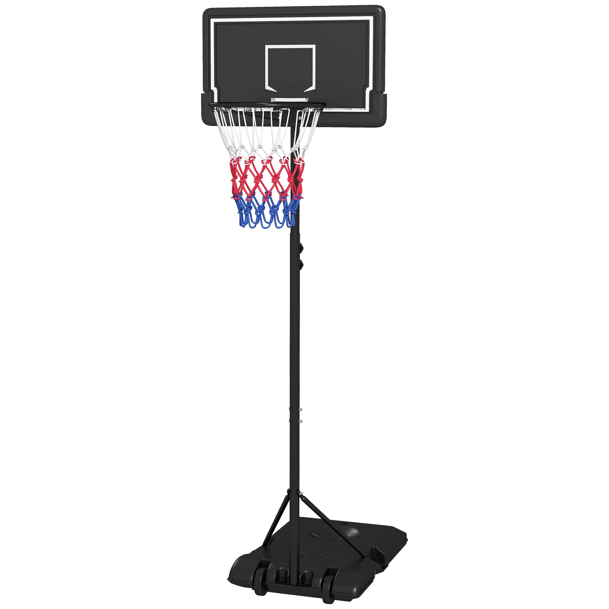 Basketballstativ Højdejusterbart Mobilt Fyldeligt Brudsikkert Bagpanel Kurvhøjde 82 13 Sort