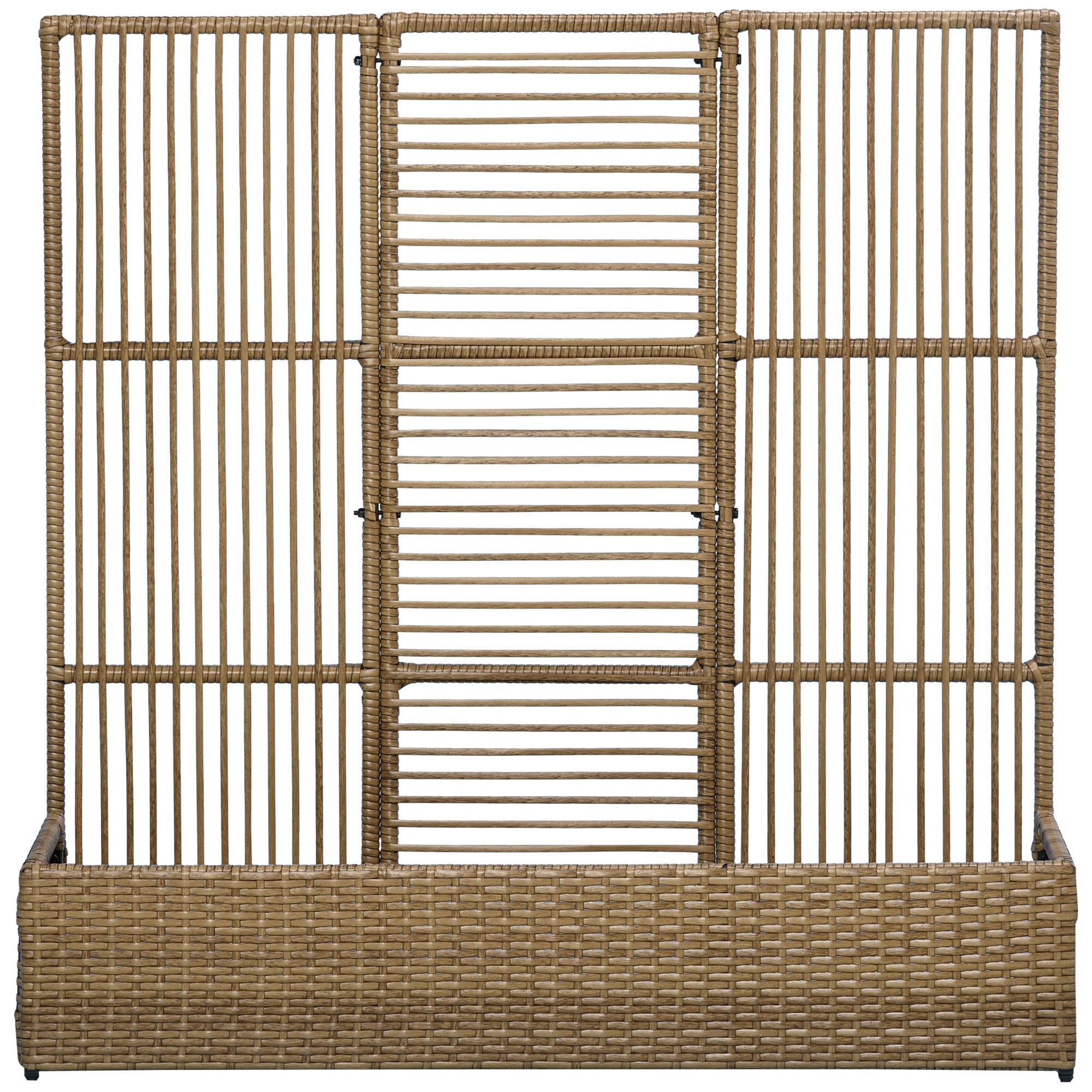 Blomsterkasse Med Espalier Vejrbestandig Polyrattan 103 29 103 Cm Sandfarvet