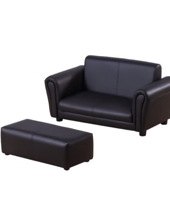 Børnelænestol Med Fodskammel  Børnesofa Med Fodskammel  Børnesofa  Sofalænestol  Sort  83   42   41 Cm