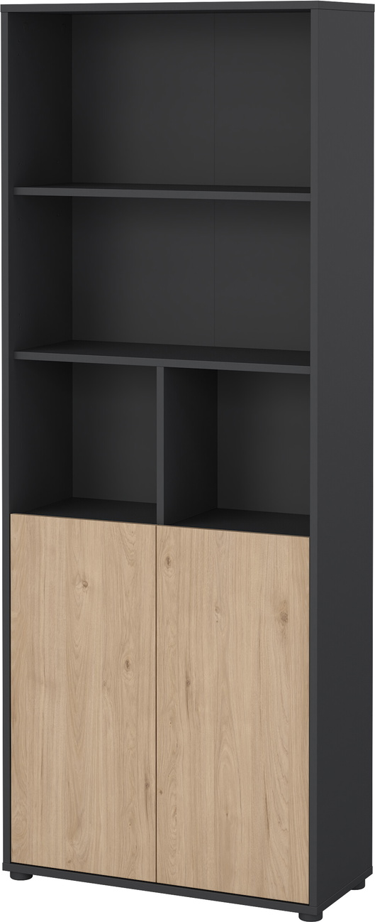 Bogreol Vesterholm Formé Låger Jackson-hickory Matgrå Spånplade H205xb80xd34 Cm