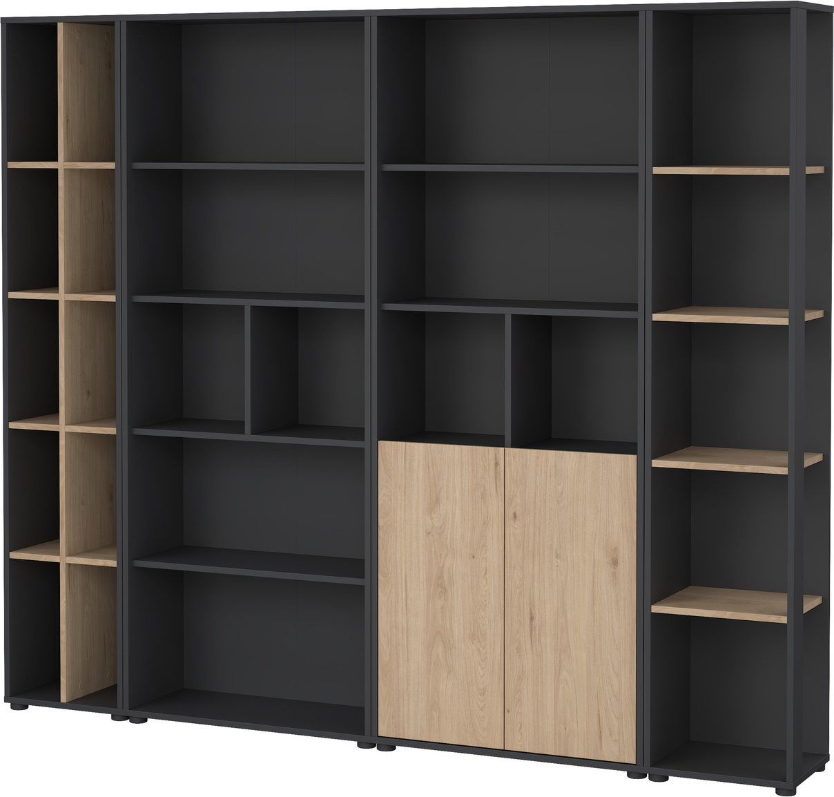 Bogreol Vesterholm Formé Opbevaringsreol Spånplade Jackson-hickory Matgrå H205ã B241ã D34 Cm