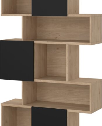 Bogreol Vesterholm Rim  Vægmonteret H166ã B95 5ã D31   Cm  Jackson Hickory Mat Sort   -dørs  Danskproduceret Fsc