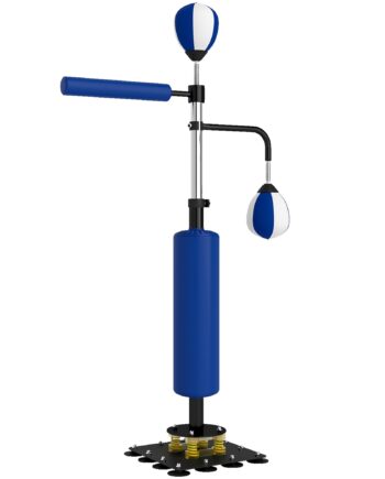 Boksestativ  To Speedballs  Roterende Boksestang  Sparkpuder  Højdejusterbar  Stål  107   36   140-205 Cm  Blå