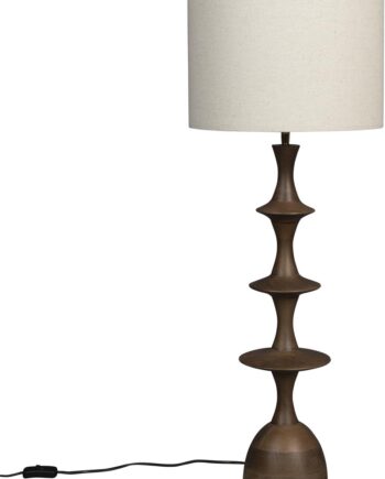 Bordlampe Dutchbone Cath Mangotræ Lysgrå H90 ø34 Cm Vintage