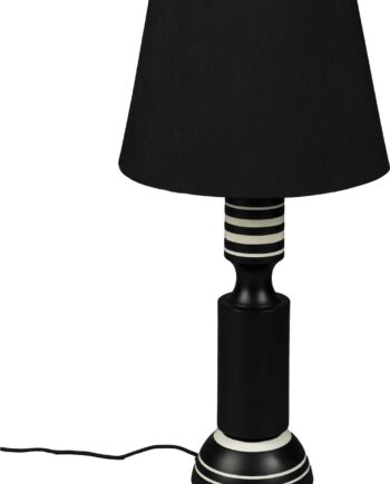 Bordlampe Dutchbone Virgil Kulsort Jern Med Linnedskærm H60 Cm