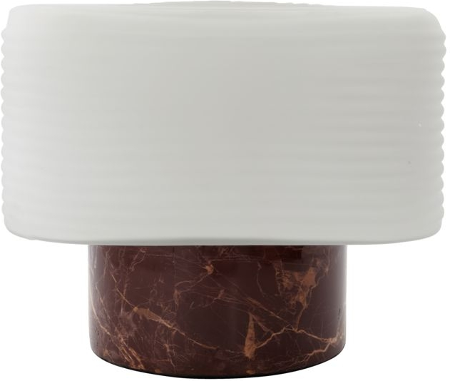 Bordlampe House Doctor Neat ø24 H20 Cm Brun Marmor Med Rillet Glas