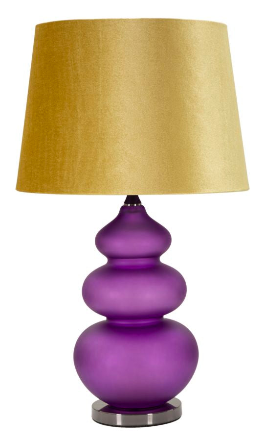 Bordlampe   Glas  Jern Og Stof   40x70 Cm