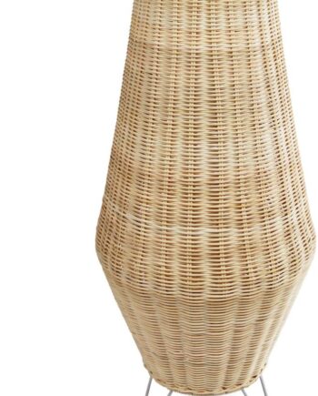 Bordlampe Kave Home Kamaria Håndvævet Rattan Og Metal  Rustik Kolonial Stil  ø30 Cm H70 Cm  Natur