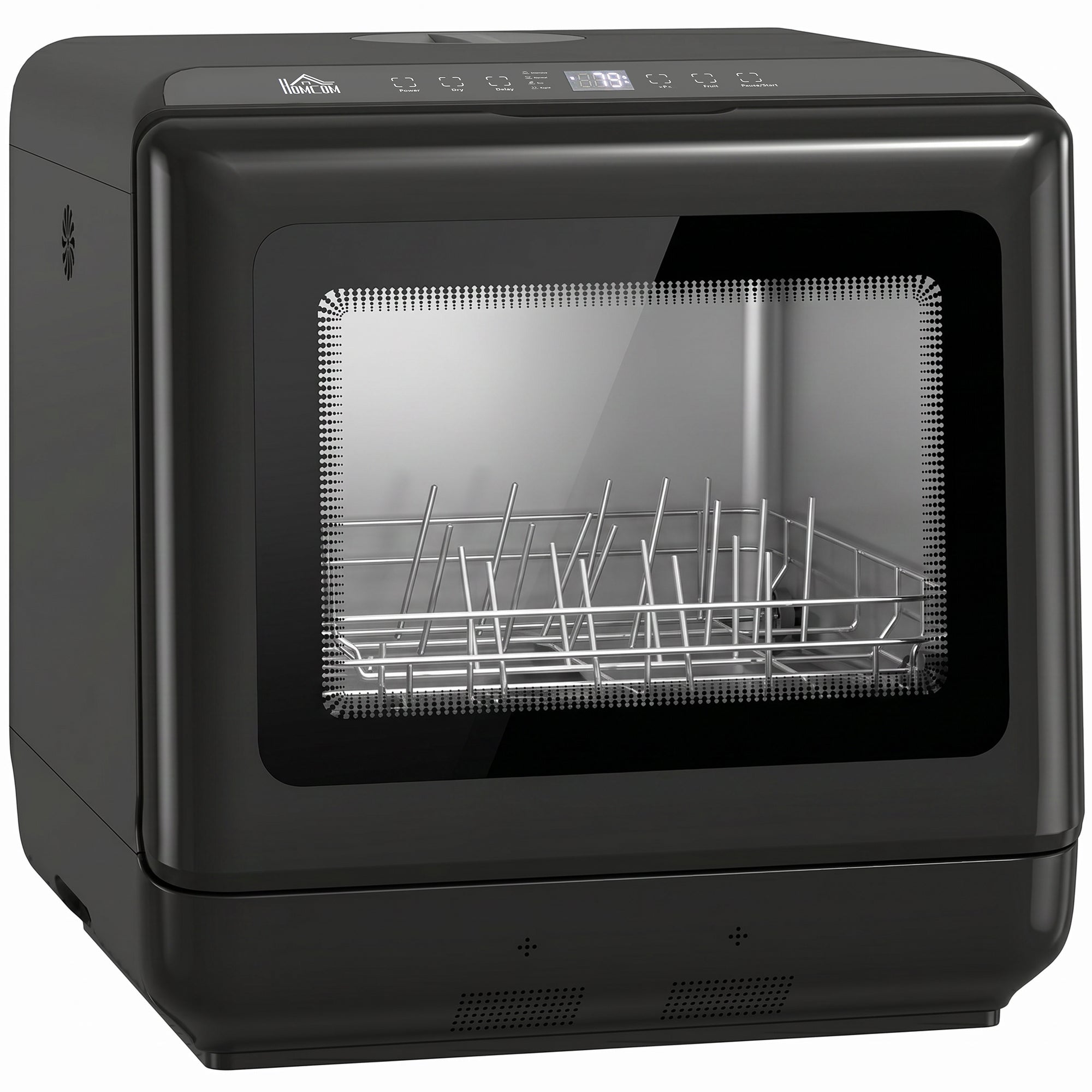 Bordopvaskemaskine Med Integreret -liters Vandtank Programmer Kuverter Led-display Sort