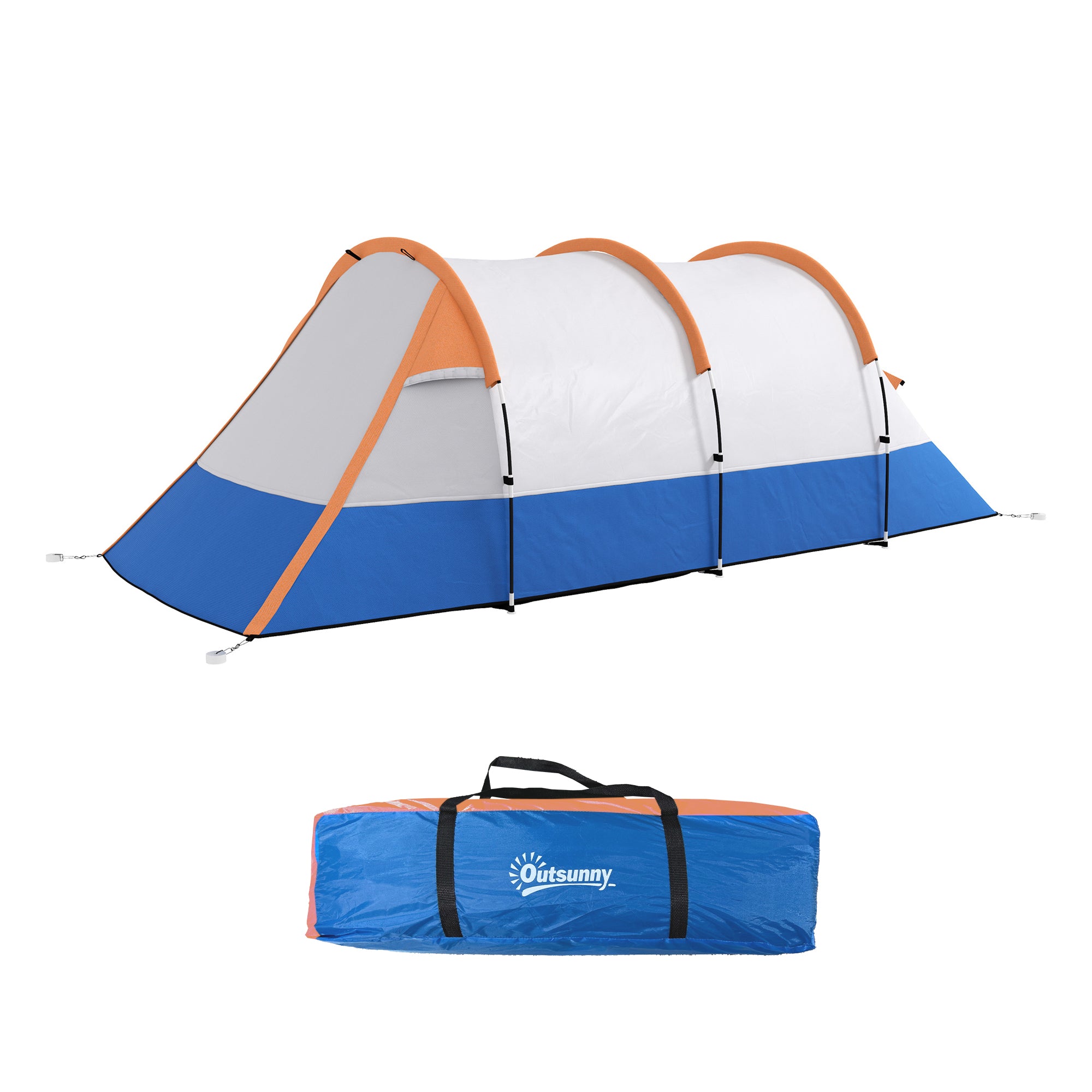 Campingtelt Til Personer Lanternekrog Tre Indgange Vandtæt Orange
