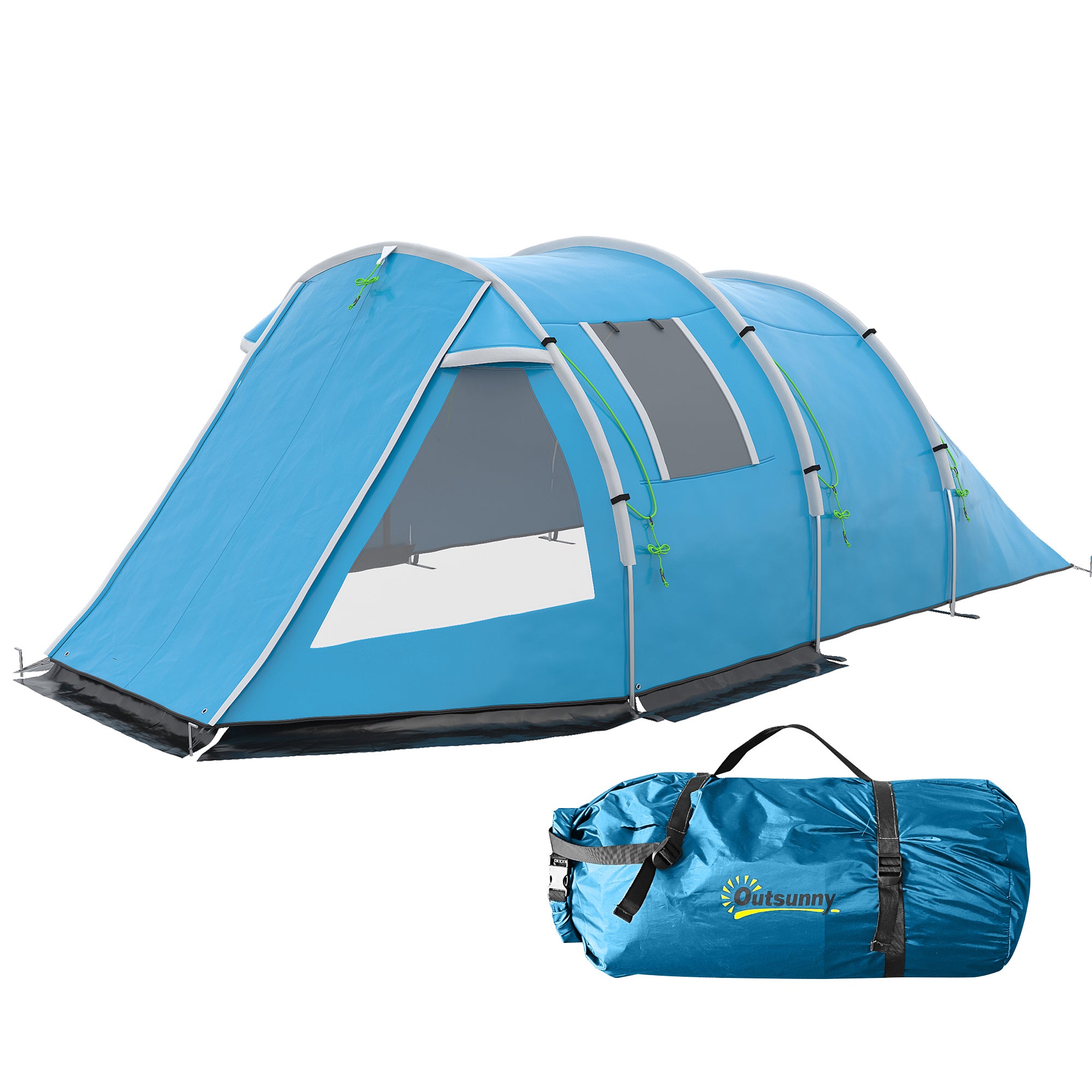 Campingtelt Trekkingtelt Vejrbestandigt Rum 475 264 Cm Bredde 172 Cm Højde Blå