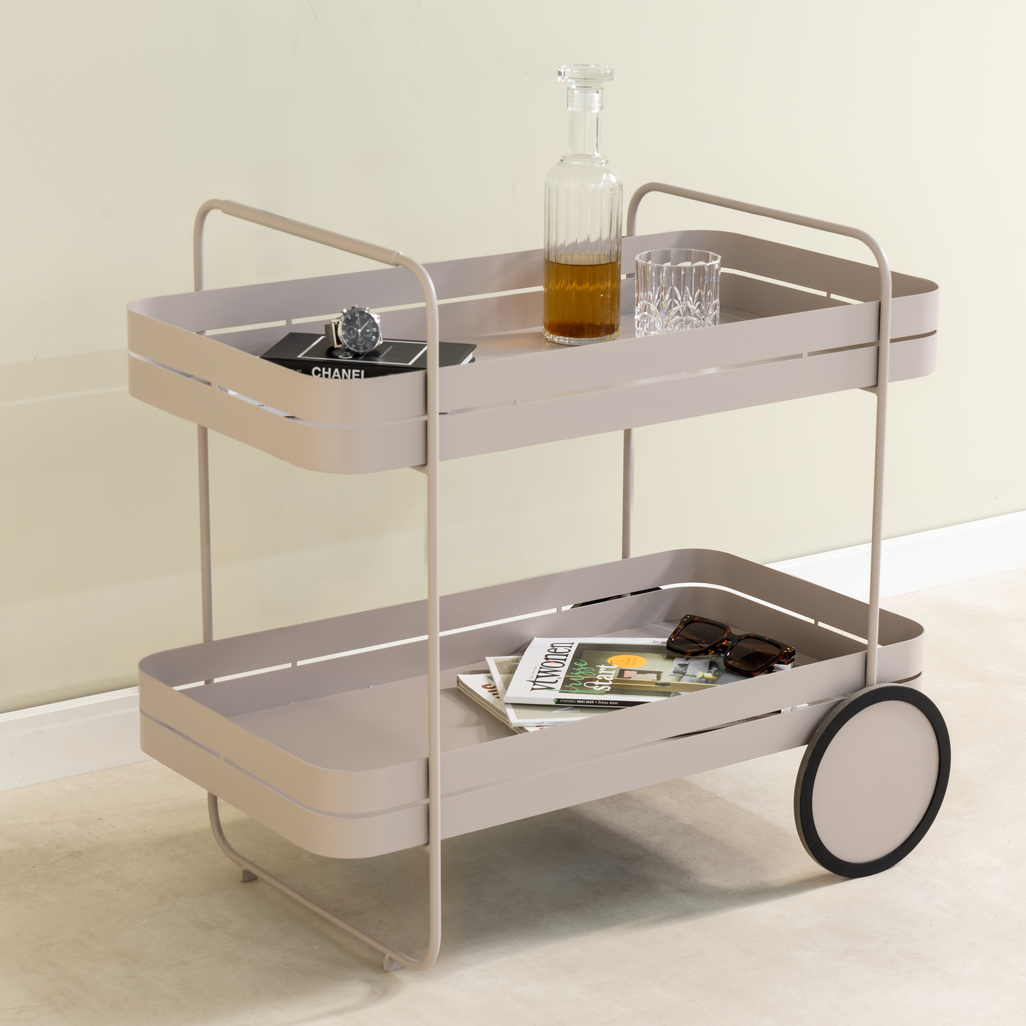 Carrito Serveringsvogn   Silky Taupe Metal