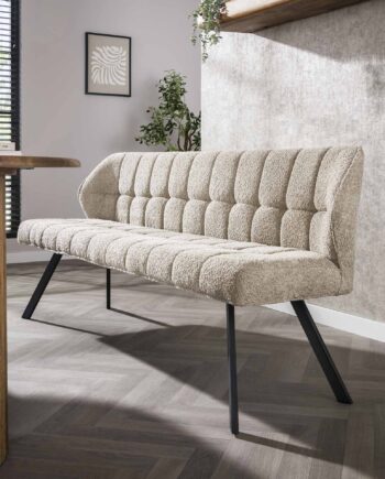 Clapton Bænk   Boucle Sandfarve  Længde 180 Cm