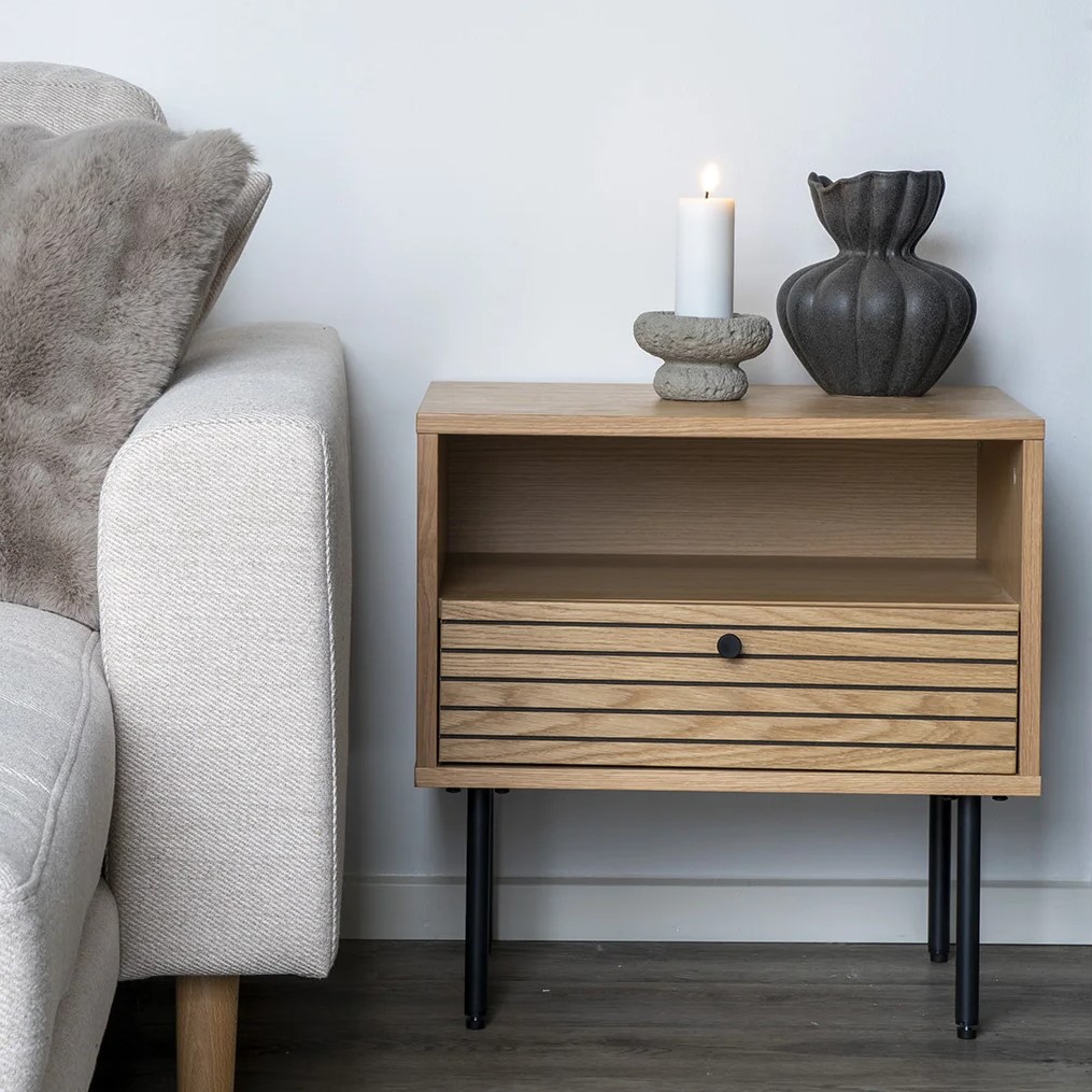 Create Sofabord Egefiner Og Sorte Metalben