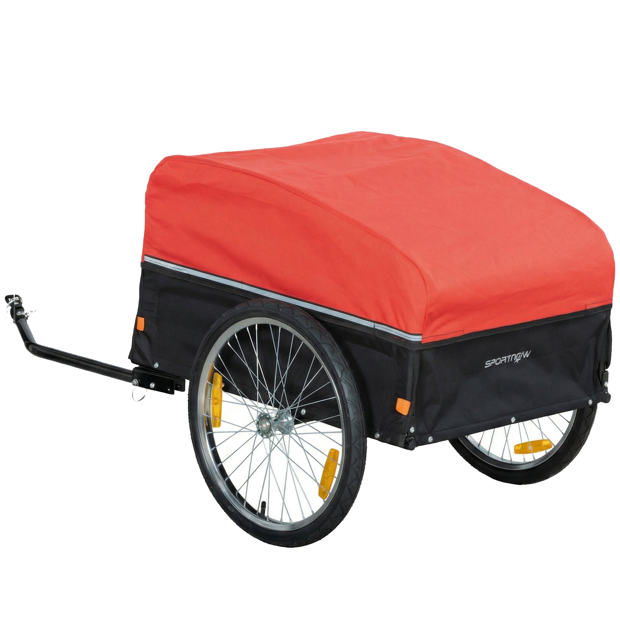 Cykeltrailer 170 Liter Cargo Trailer Med Kobling Presenning 51 Cm Hurtigudløser Luftdæk Op Til 40 Kg