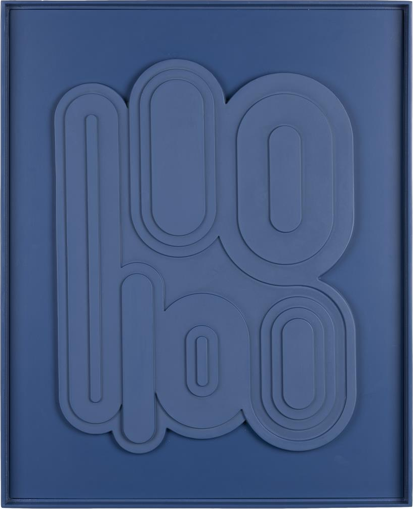 3d-relief Vægkunst Zuiver August Koboltblå Gips Med Træramme 52x64x4 Cm