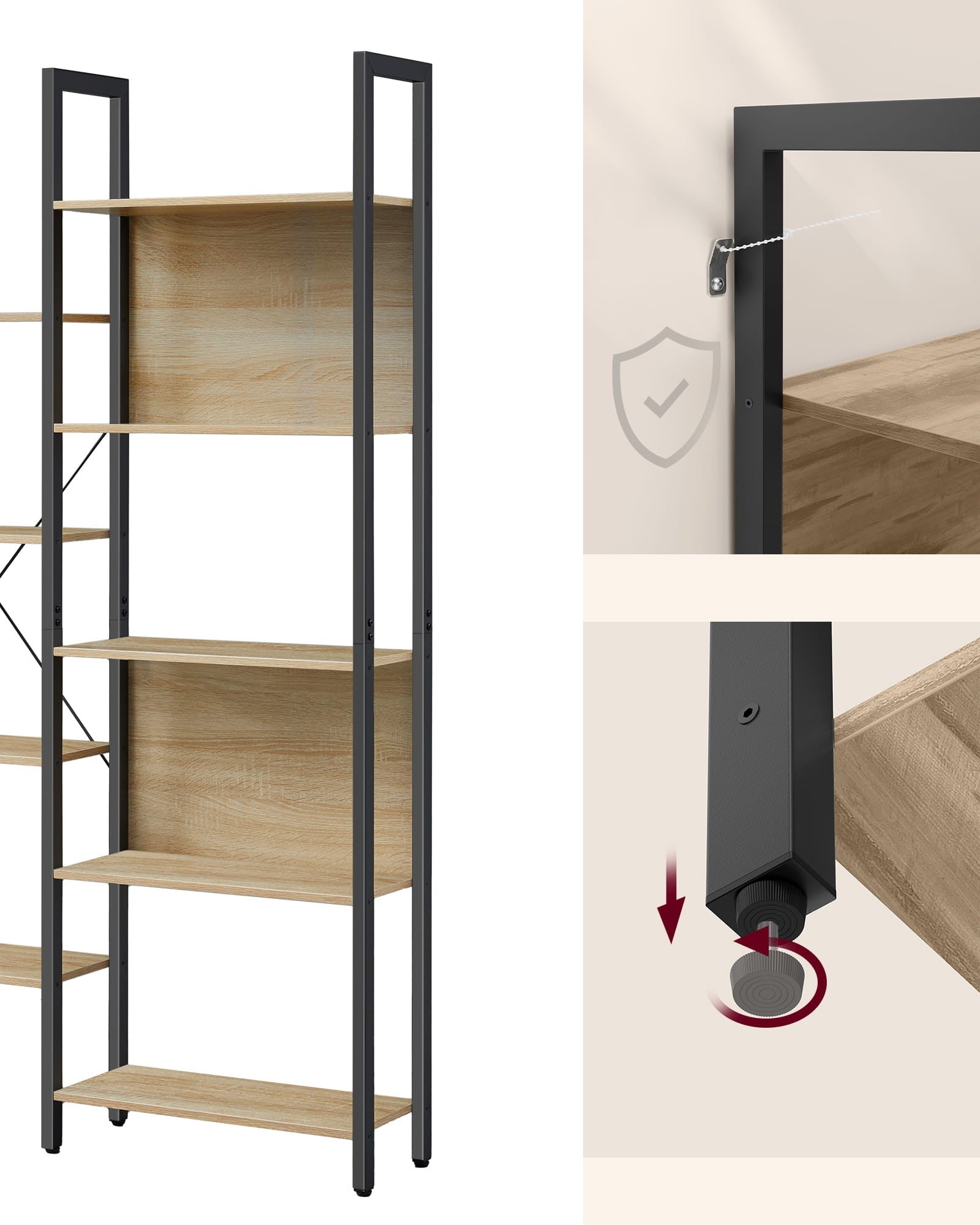 Dobbelt Bogreol Med 14 Hylder Sonoma Loft Stil