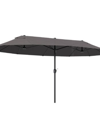 Dobbelt Parasol 455   265 Cm  Uv-beskyttende Parasol Med Håndsving  Vindtæt Balkonparasol  Håndsvingparasol  Solskærm Til Balkon Og Have  Grå
