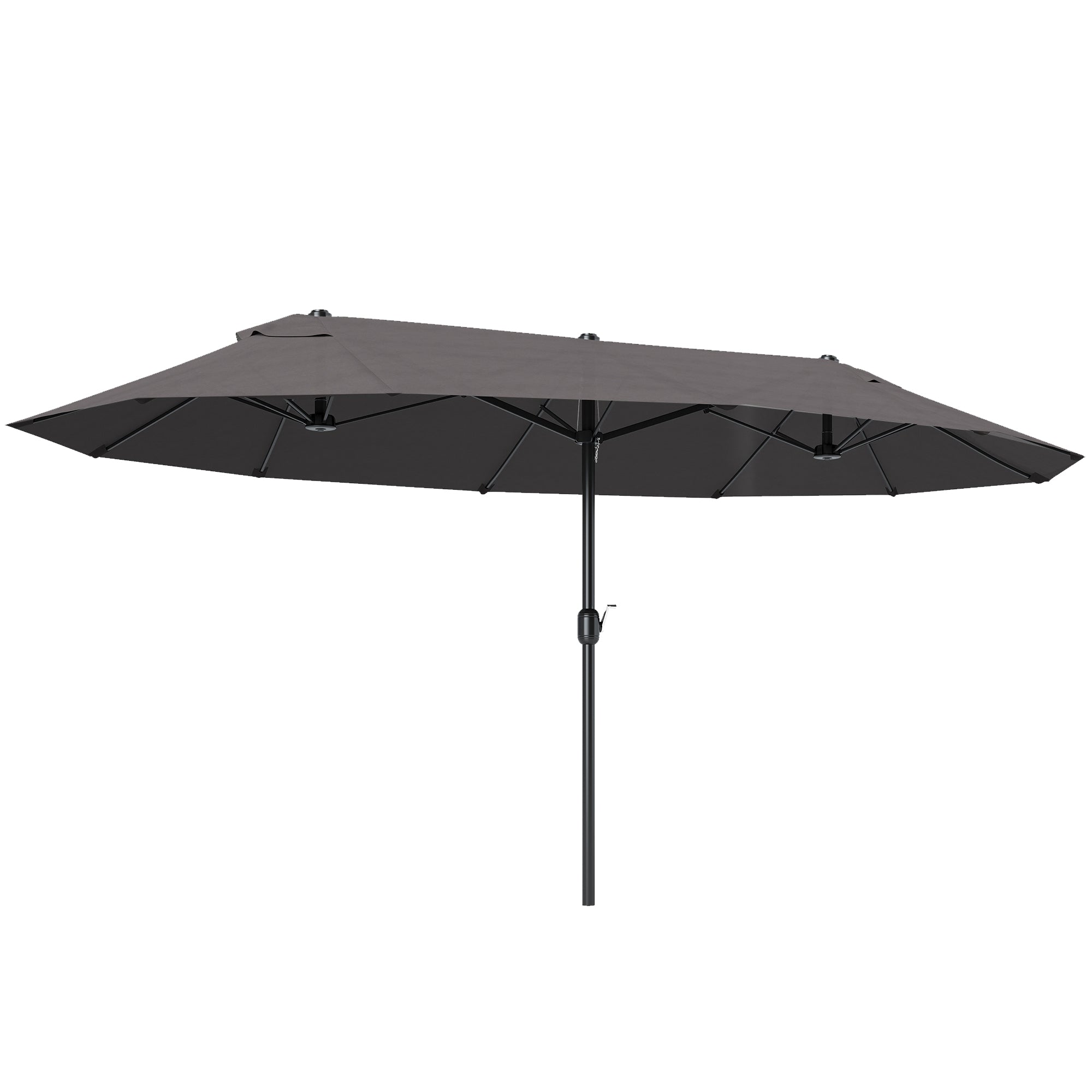 Dobbelt Parasol 455 265 Cm Uv-beskyttende Parasol Med Håndsving Vindtæt Balkonparasol Håndsvingparasol Solskærm Til Balkon Og Have Grå