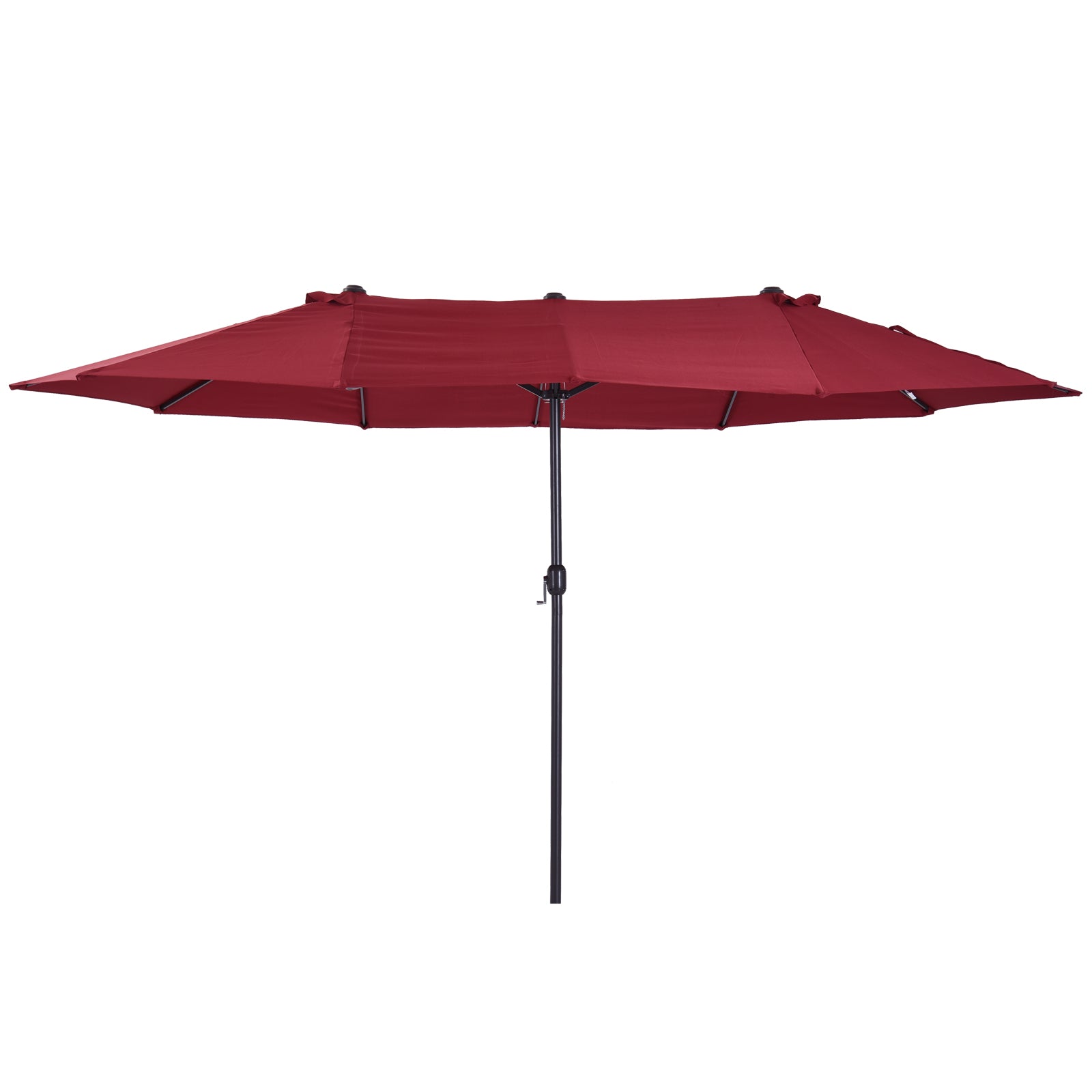 Dobbeltparasol 455 270 Cm Haveparasol Med Håndsving Oval Stabil Metalstang Markedsparasol Dobbeltparasol Terrasseparasol Solbeskyttelse Til Strand Balkon Terrasse Have Vinrød