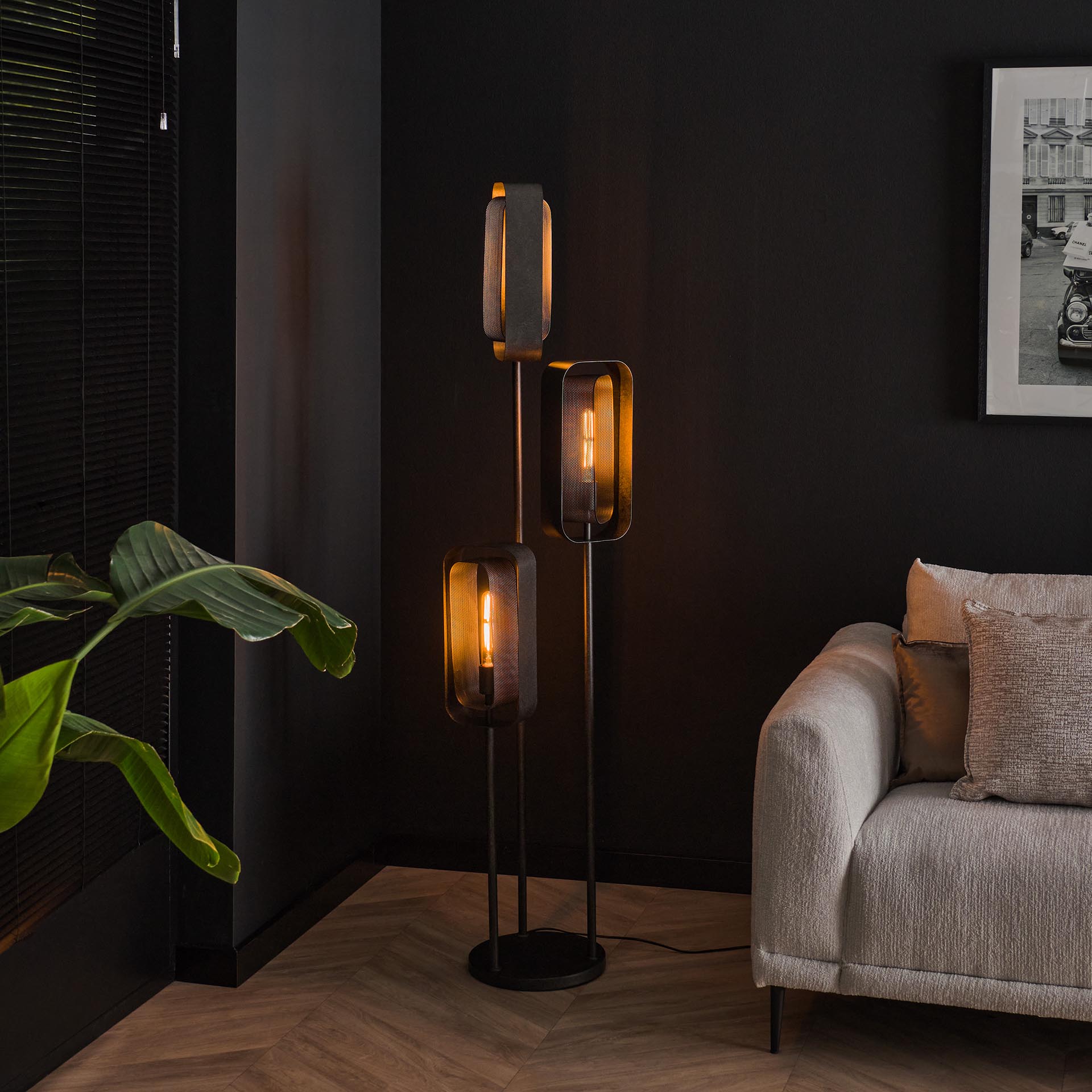 Doblas Gulvlampe Sort Metal Levering Uden Pære