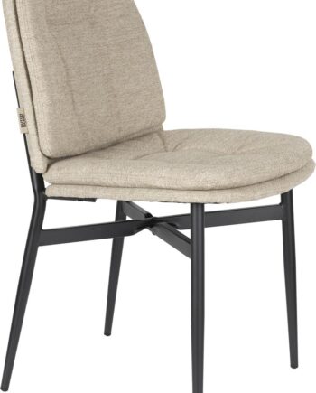 Dutchbone Jade Spisebordsstol   Stenlysgrå Polyester   Polstret Stålbase Sæt     H84xb49xl56   Cm