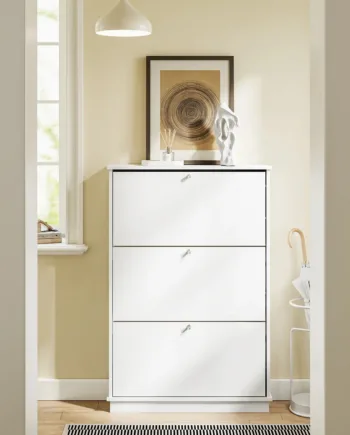 Ekstra Smalt Skoskab   Hvid   Kun 18 Cm Dybt  105    18    78 Cm