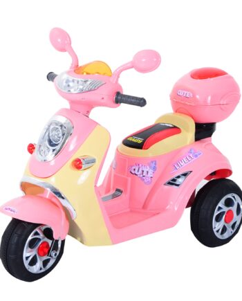 Elektrisk Børnemotorcykel  Elbil  Børnekøretøj  Trehjulet Cykel  6v  Metal Pp  108x51x75cm  Lyserød Gul
