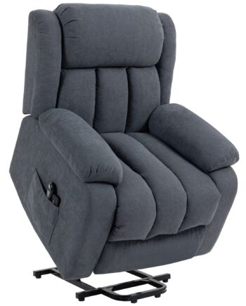 Elektrisk Lænestol Med Løftefunktion  Lænefunktion  Massagefunktion  93x91x103 Cm  Mørkegrå