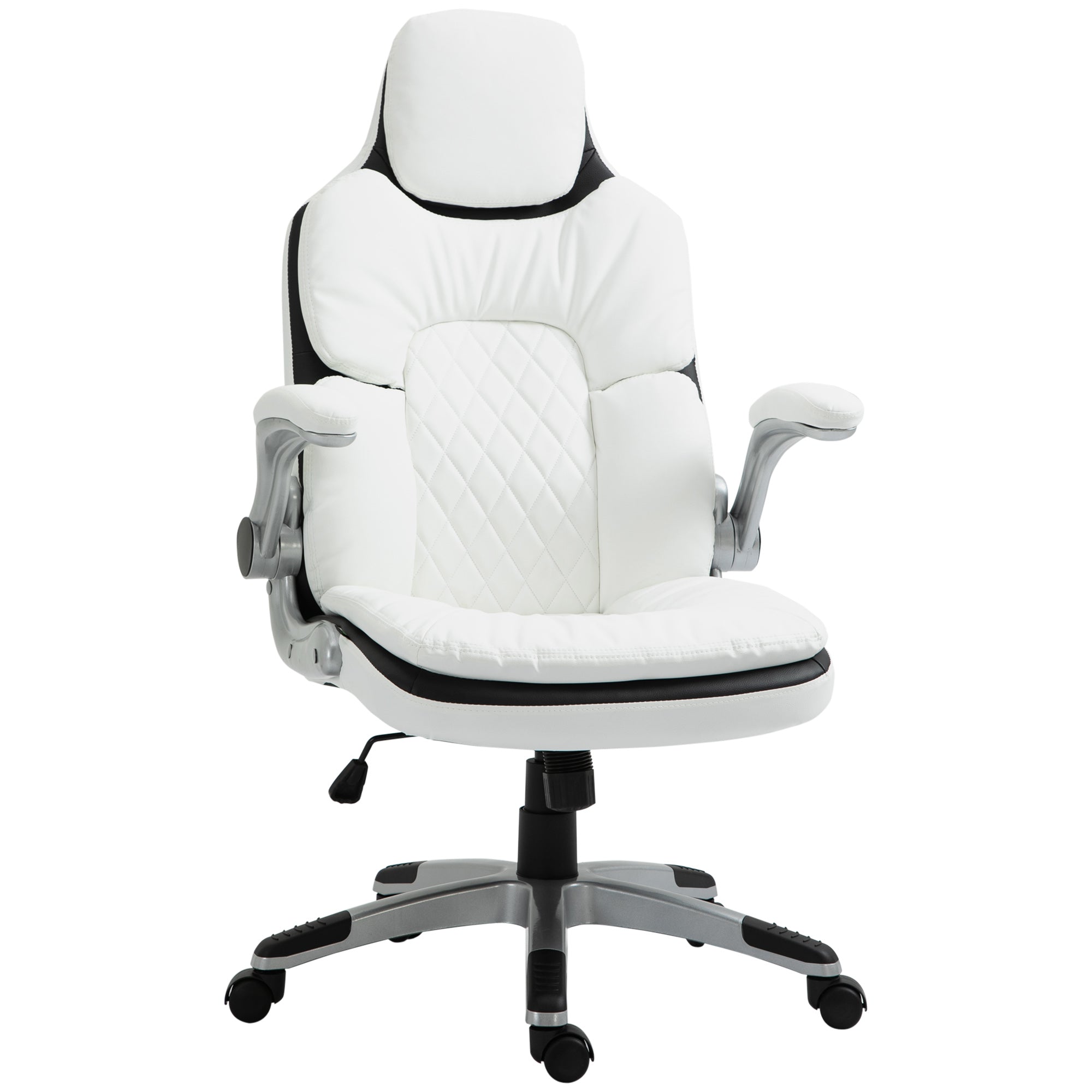 Ergonomisk Kontorstol Med Foldbare Armlæn Højdejusterbar Kontorstol Med Vippefunktion Tykt Polstret Stol Med Justerbare Polstrede Armlæn 69 67 113-121 Cm