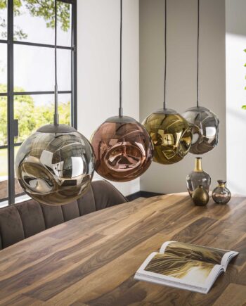 Estrella Loftlampe   Patineret Metal Og Fire Glaskupler Levering Uden Pære